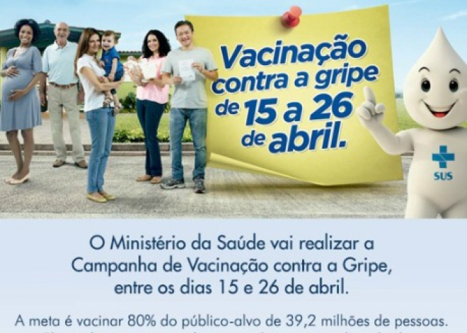 Termina nesta sexta-feira (10) o prazo da Campanha Nacional de Vacinação contra a Gripe, promovida pelo Ministério da Saúde, em todo o Brasil, desde o dia 15 de abril (Foto: Assessoria de Comunicação)