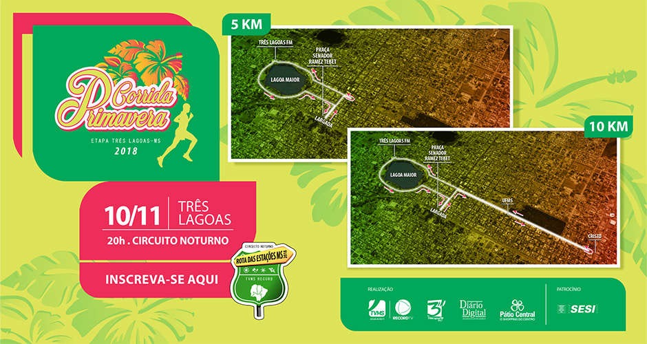Três Lagoas recebe Corrida Primavera Clique para ampliar e ver o trajeto.