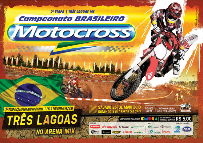 A temporada de 2013 do Brasileiro de Motocross continua a partir do dia 25 deste mês, em Três Lagoas-MS. As categorias em disputa são: MX1, MX2, MX3, Junior e 65cc. Foto: Divulgação