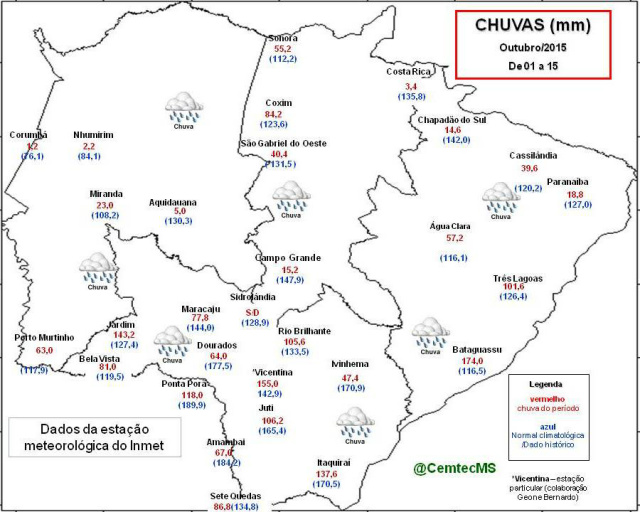 Em outubro, os índices de chuva estão abaixo do esperado para Três Lagoas