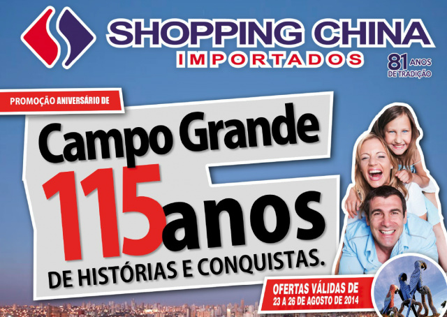 Shopping China comemora 115 anos de Campo Grande com grande promoção
