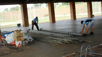Estrutura de pista para BR de Motocross de Três Lagoas recebe últimos reparos Após os reparos estrutura será montada na pista do Arena Mix. Foto: 7even Comunicação