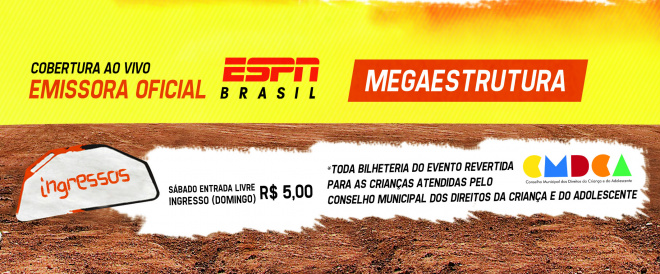 Venda dos ingressos para BR de Motocross de Três Lagoas começa na próxima semana Renda dos ingressos será revertida para o Conselho Municipal dos Direitos da Criança e do Adolescente de Três Lagoas. Foto: Divulgação