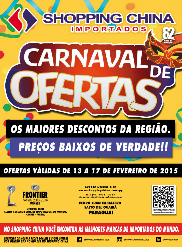 Shopping China, promoção especial de “Carnaval” Shopping China, promoção especial de “Carnaval”