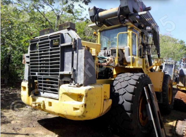 Dentre um dos lotes do leilão, há uma carregadeira dea Fibria de Araz Cruz/ ES. (Foto: Divulgação)