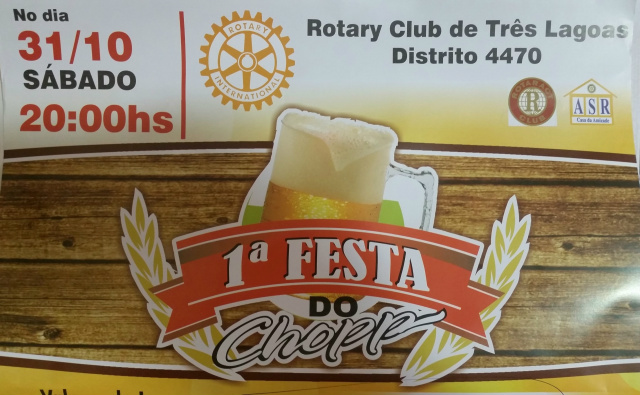 Festa do Chopp do Rotary terá renda revertida à saúde A festa será no dia 31 de outubro e espera reunir mais de 6 mil pessoas. (Foto: Divulgação)