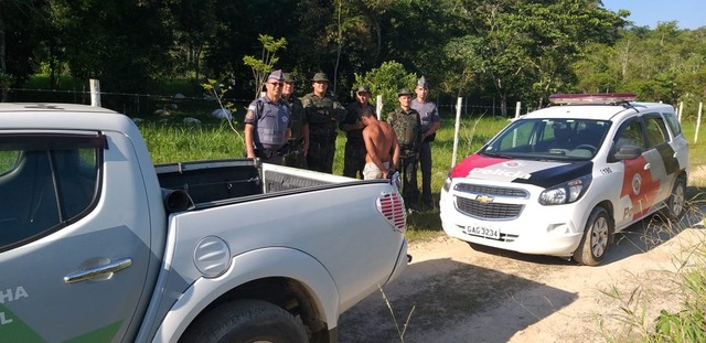Idosa é achada desacordada pelo marido em SP após estupro em sítio Criminoso foi preso após ser encontrado escondido em área de mata, em Registro, SP — Foto: Divulgação/PM