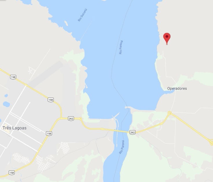 Ponto vermelho indica a localização onde corpo foi encontrado. 