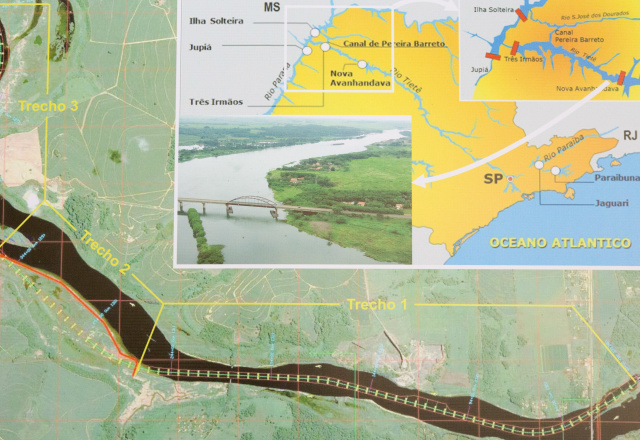 Governo de SP autoriza licitação das obras para ampliar Canal de Nova Avanhandava Hidrovia atenderá diretamente os estados de São Paulo, Goiás, Mato Grosso, Mato Grosso do Sul, Minas Gerais e Paraná (Reprodução)