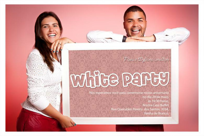 Festa de Flávia Guedes vira a madrugada Convite personalizado já dava uma mostra de como sera a organização da festa