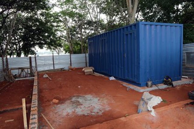 Prefeitura instala banheiro em container na Lagoa Maior