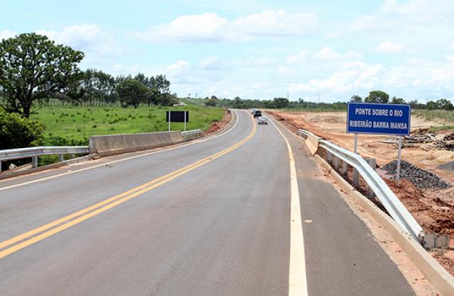 trecho entregue interliga Água Clara, no entroncamento da BR-262 até a BR-060. (Foto: Assessoria de Comunicação)