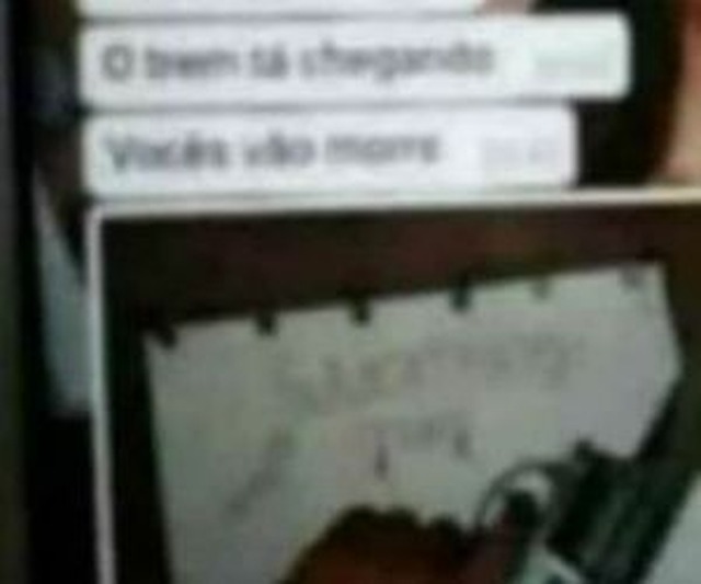 Print com ameaças à escola de Nova Andradina mobiliza policiais Imagem circulou nas redes sociais - Foto: Foto: Reprodução / Nova News