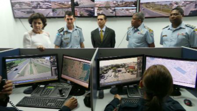 A central de monitoramento, fica no 2º Batalhão da Polícia Militar de Três Lagoas. (Foto: Assessoria) 