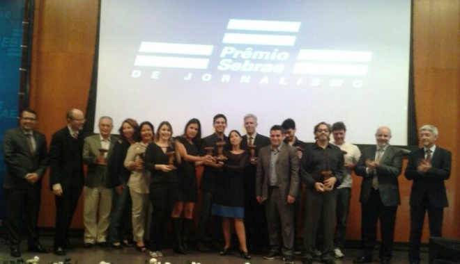  Equipe vencedora do Prêmio do 5º Prêmio Sebrae de Jornalismo (Foto: Record MS)