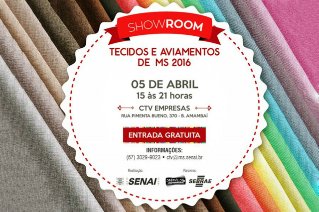Senai da Capital e Sindivest promovem terça-feira showroom de tecidos O evento reunirá empresários e fornecedores do setor têxtil e vestuário do Estado. (Foto: Assessoria)