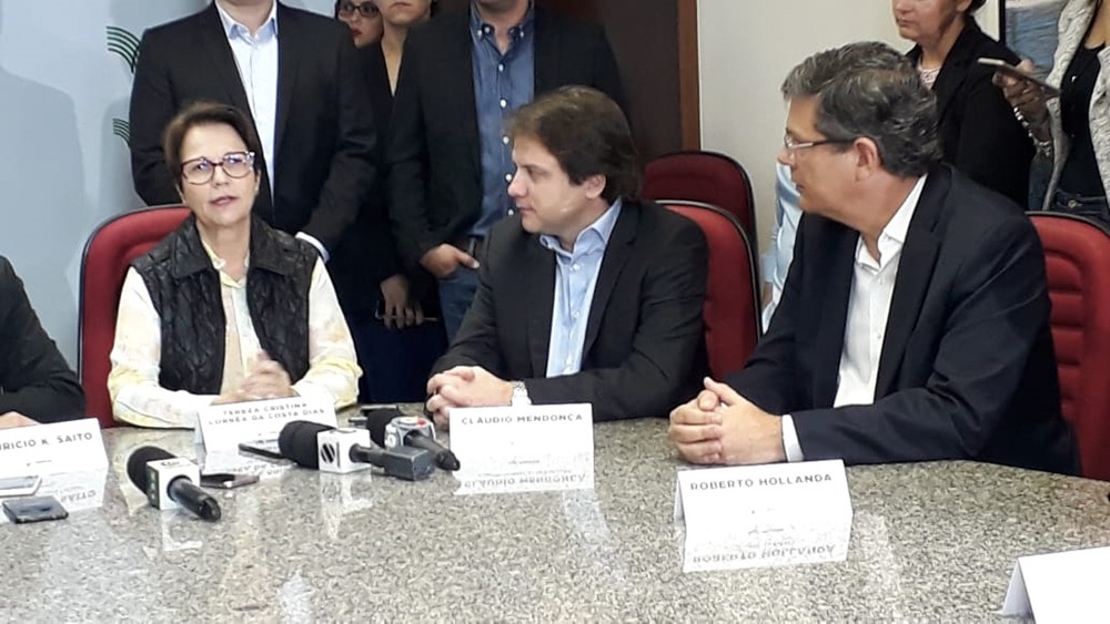 Para Fiems, agroindústria do Estado vai avançar com Tereza Cristina como ministra A futura ministra da Agricultura, deputada reeleita Tereza Cristina, com membros da FIEMS. Foto: Divulgação