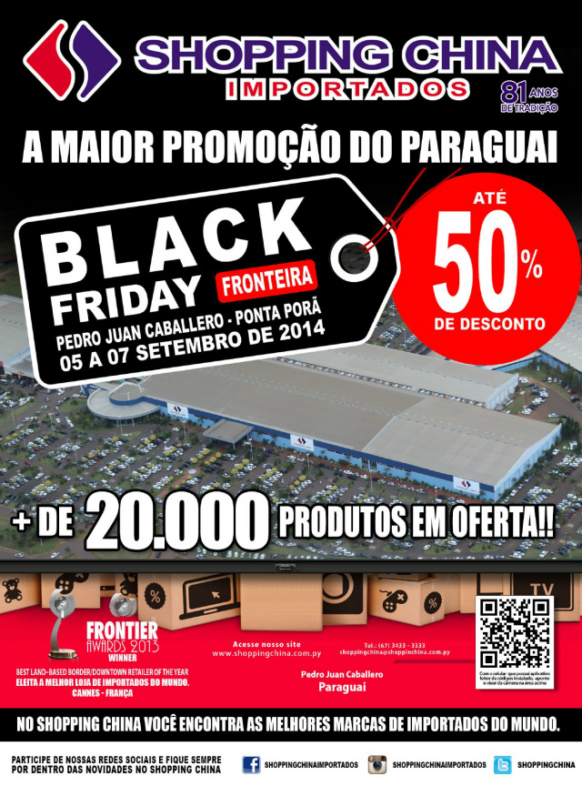 Promoção “Black Friday” começa na sexta-feira no Shopping China