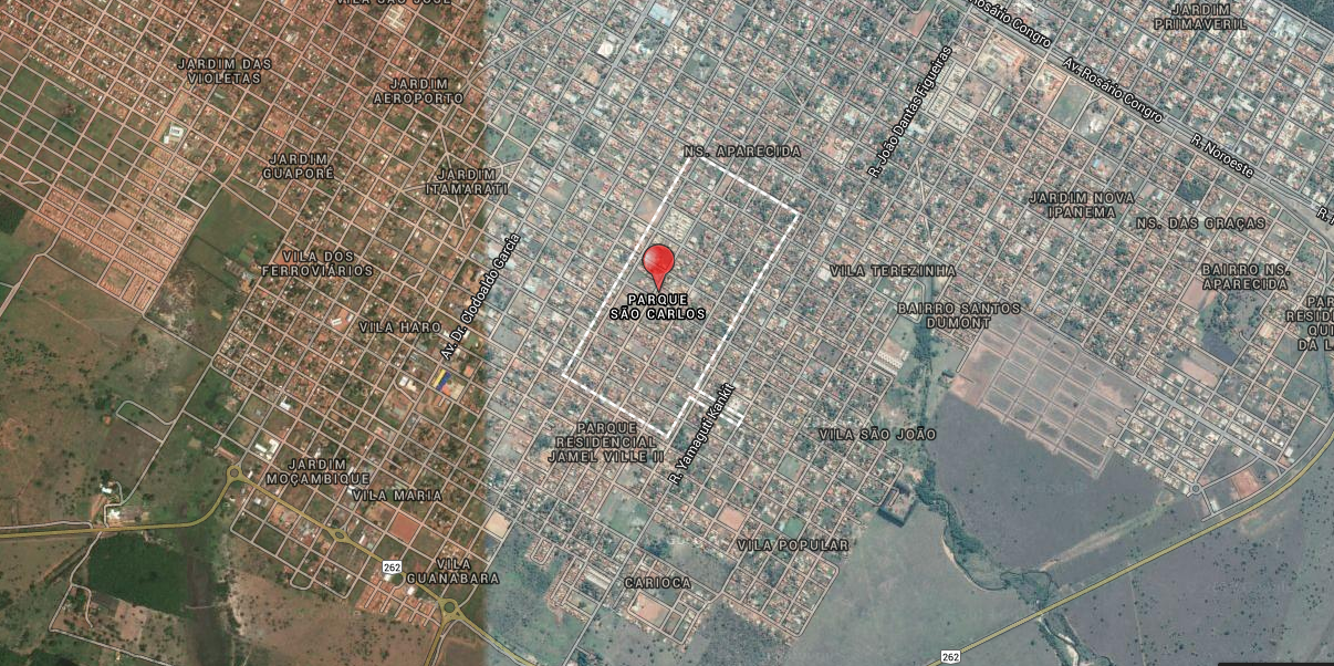 Mulher tem casa invadida e roubada durante a madrugada Bairro Parque São Carlos em Três Lagoas (Representação: Google Maps)