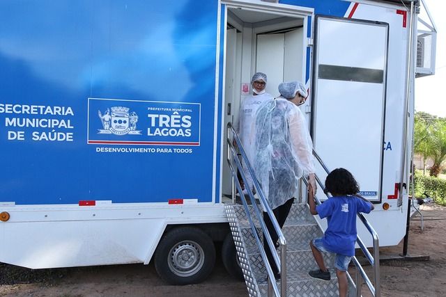 Crianças do CEI Santa Luzia são atendidas no Trailer Odontológico Foto: Assessoria