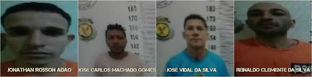 Fugitivos da Penitenciária de Três Lagoas. Foto: Montagem sobre imagens enviadas pela Agepen