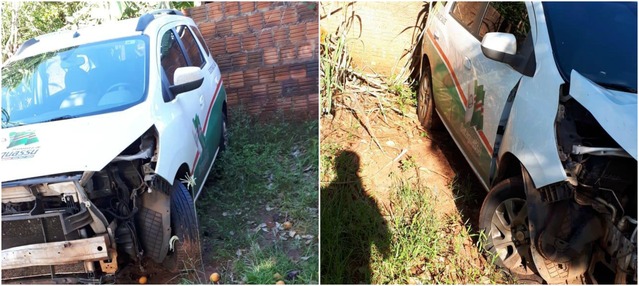 Veículo de Bataguassu que teria sido emprestado a Santa Rita do Pardo, foi encontrado batido em uma propriedade de Bataguassu. Foto: Arquivo Perfil News