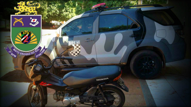 Motocicleta recuperada pela ROTAI durante patrulhamento preventivo na manhã dessa quinta-feira (Foto: Assessoria)