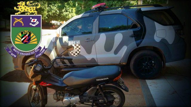 ROTAI recupera moto furtada e prende receptadores Motocicleta recuperada pela ROTAI durante patrulhamento preventivo na manhã dessa quinta-feira (Foto: Assessoria)