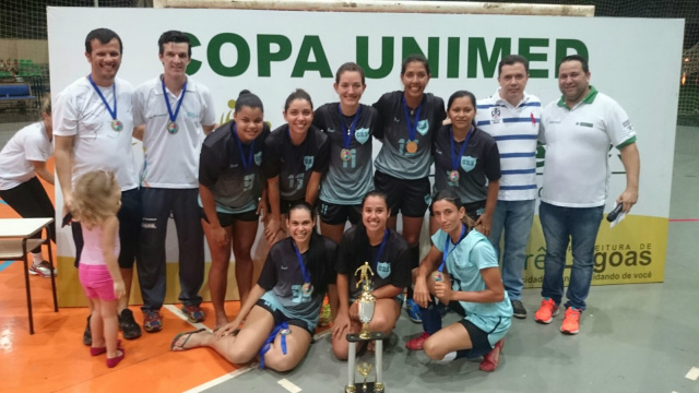 CRE Três Lagoas é campeão no futsal feminino da 15ª Copa Unimed Os jogos foram disputados no Poliesportivo “Professor Eduardo Milanez” (Foto:Assessoria)