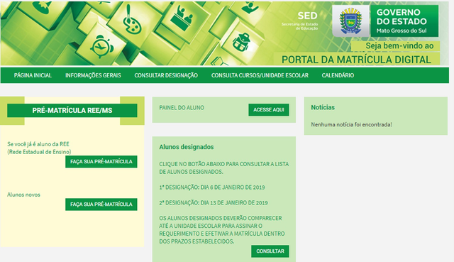 Aberta a pré-matrícula para alunos da rede estadual de ensino de Mato Grosso do Sul Rede estadual de ensino já está com pré-matrícula aberta para alunos novos e os que vão ingressar — Foto: Reprodução/G1 MS