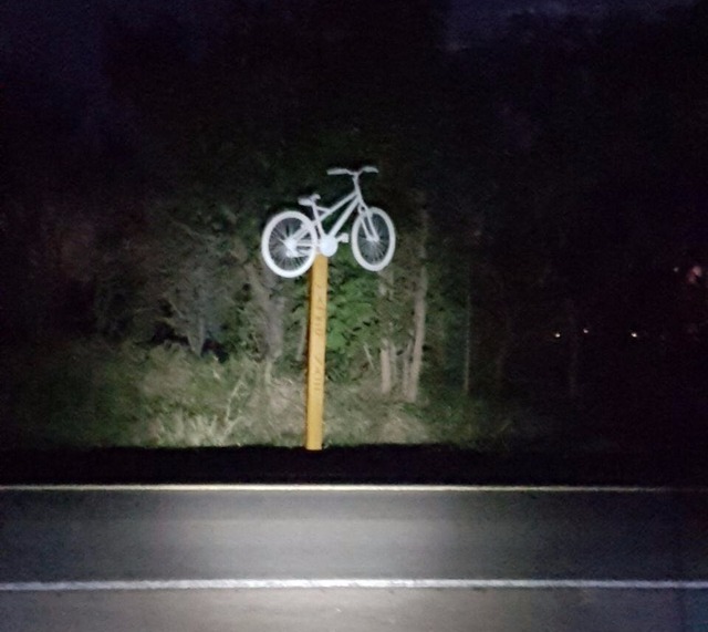 Morto em agosto, ciclista recebe homenagem de amigos na BR 158 Parcerias com empresas da cidade possibilitaram a homenagem a Perboni. (Foto: Só de Leves Peba)