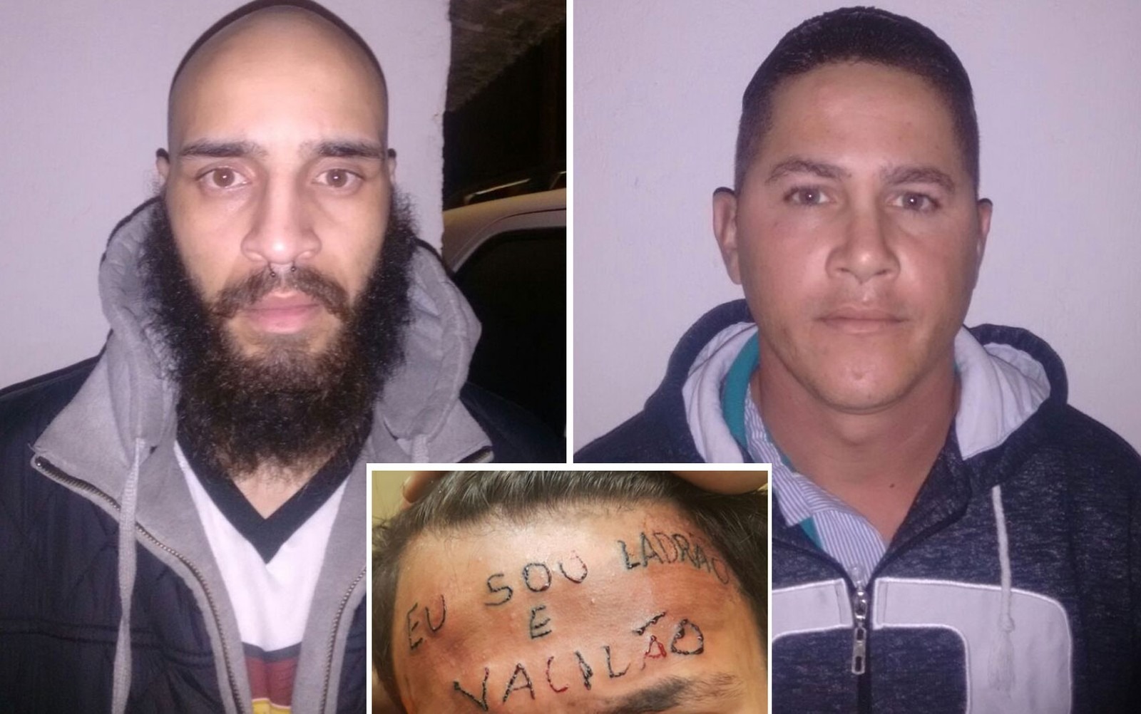Justiça de SP condena dupla que tatuou testa de adolescente O tatuador Maycon Reis e o vizinho Ronildo Moreira foram presos por torturar adolescente em São Bernardo do Campo (Foto: Divulgação/Polícia civil)