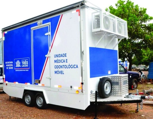 É uma unidade móvel, um trailer, devidamente equipado com ar condicionado de qualidade e modernos equipamentos de atendimento odontológico e consultório médico (Foto/Assessoria)