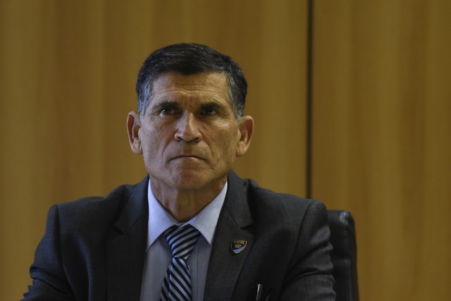 Vou conversar com todo mundo, sem preconceito político', diz novo ministro da Secretaria de Governo O então secretário nacional de Segurança Pública, General Carlos Alberto Santos Cruz, durante entrevista coletiva. (Foto: Mateus Bonomi/Agif/Folhapress)