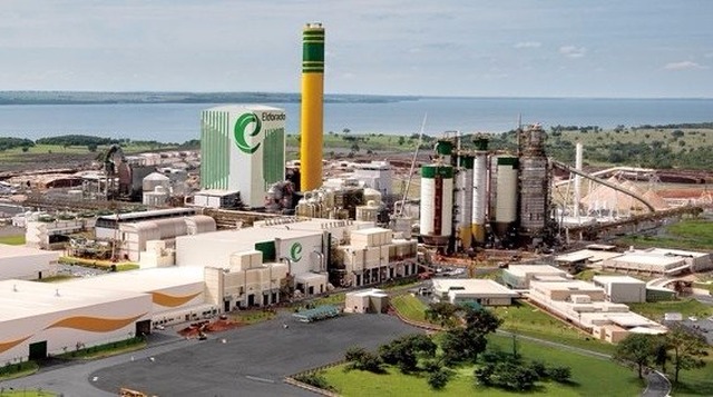 Eldorado Brasil foi inaugurada em Três Lagoas em 12 de dezembro de 2012. A fábrica é a maior produtora de celulose branqueada de eucalipto em linha única do mundo. (Foto: Divulgação). 
