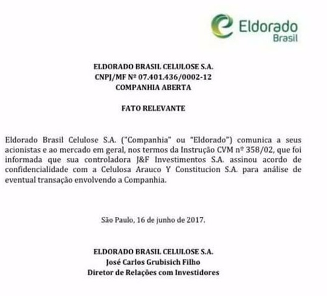 Presidente da Eldorado e comitiva da Arauco sobrevoam fábrica em Três Lagoas