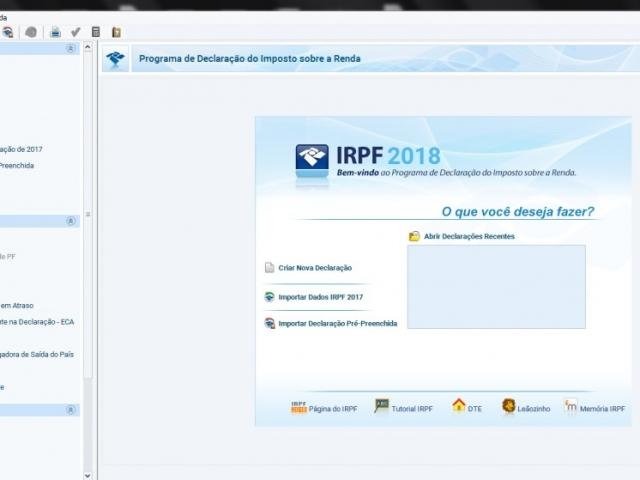 Layout do programa usado para fazer a declaração do Imposto de Renda (Foto: reprodução)