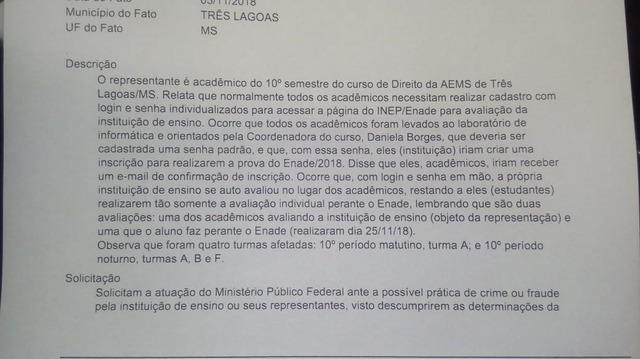 Perfil News teve acesso ao documento em primeira mão 