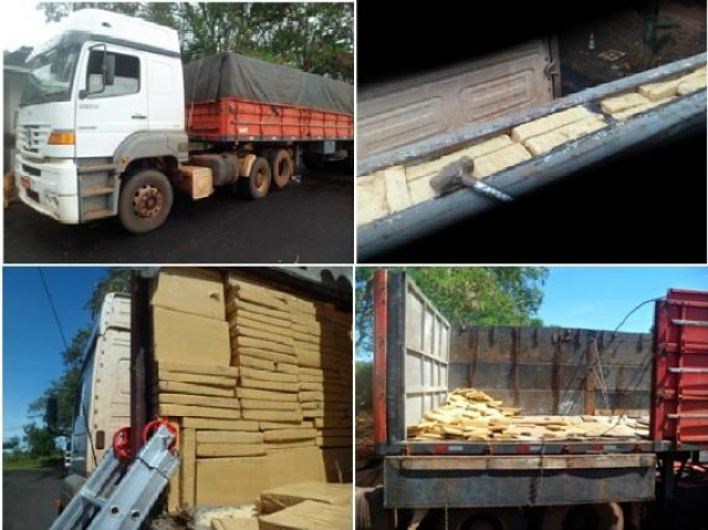 PMR apreende carreta com mais de 1 tonelada e meia de maconha Ao todo a droga pesou aproximadamente 1.510 ( um mil e quinhentos e dez) kg (Foto: Bop Amambai)
