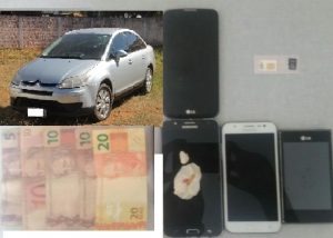 Policiais cumprem mandados e encontram droga enterrada Veículo, dinheiro e celular apreendidos