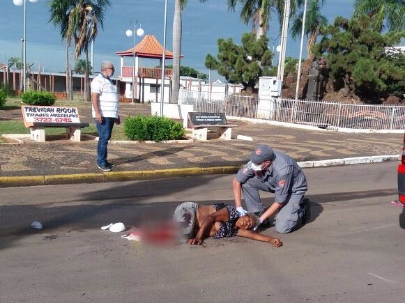 Atropelamento aconteceu em Andradina (SP), próximo a rodoviária. (Foto: Divulgação). 