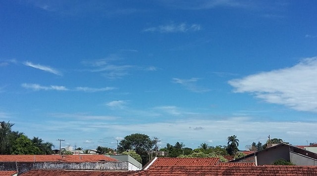 Domingo será de calor e com pancadas de chuva em Três Lagoas Domingo será de céu claro em Três Lagoas. (Foto: Viviane Pinheiro/ Perfil News)