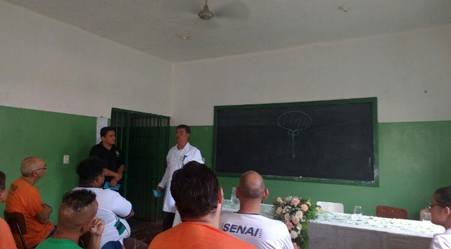 Detentos de Três Lagoas recebem orientações sobre câncer de próstata (Foto: Divulgação)