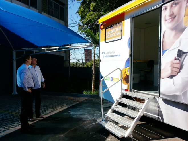 Sesi de Campo Grande recebe unidade móvel de audiometria ocupacional As unidades móveis permitem que a instituição adapte o atendimento à realidade da indústria (Foto: Divulgação/Assecom)