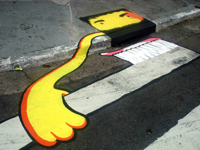 Duo 6emeia mescla diálogo e arte em apresentação de intervenção urbana Nascido na cidade de São Paulo, no bairro suburbano da Barra Funda, o duo 6emeia tem feito de seu trabalho mais do que uma simples pintura pelas ruas ou mesmo algo colocado entre as calçadas (Foto: Divulgação)