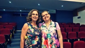 Controladoria na Escola incentiva cidadania em jovens de escolas estaduais Servidoras da SED, Marcia e Andreia