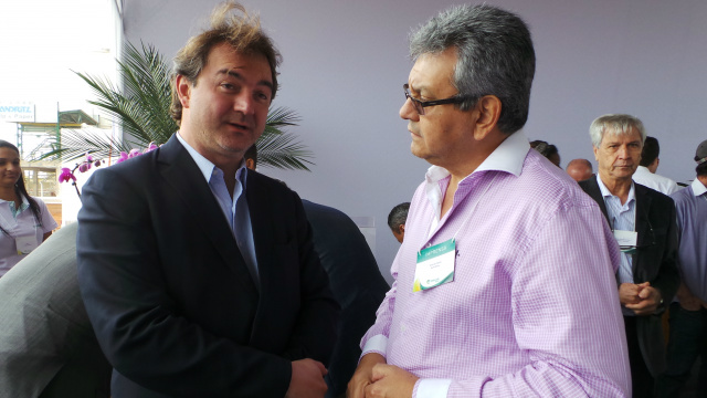 Joesley Batista diz que fica no comando das empresas Joesley, durante a solenidade de lançamento da pedra fundamental da segunda linha de produção da Eldorado Brasil, disse ao Perfil News que a nova unidade estaria concluída no final de 2019 (Foto: Patricia Miranda)