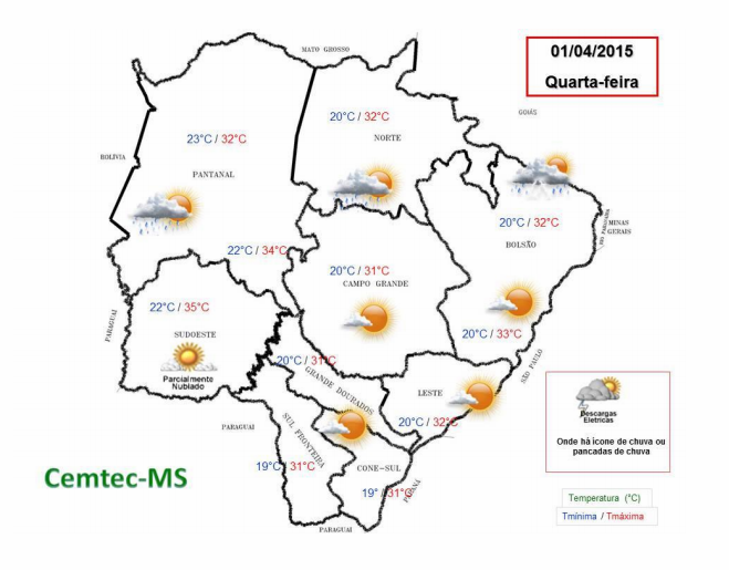 Previsão para os próximos dias no Estado será de chuva, temperaturas estáveis e sol Em sua maioria, o Estado será ensolarado. (Foto: Ilustração)