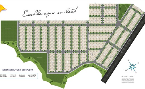 Veja a localização dos lotes do mais novo empreendimento que será lançado no próximo sábado, dia 17 de março (Foto: Reprodução) 