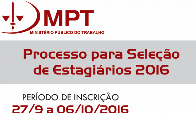 Inscrições para o processo seletivo de estágio no MPT-MS encerram-se nesta quinta O certame terá validade de seis meses, podendo ser prorrogado por igual período no interesse da Administração. (Foto: divulgação)